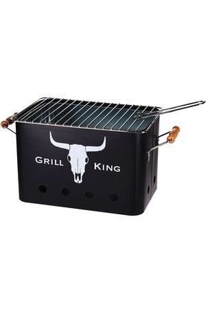 Портативный гриль на углях GRILL KING, с деревянными ручками, чёрный, 32х20х20 см, Koopman International