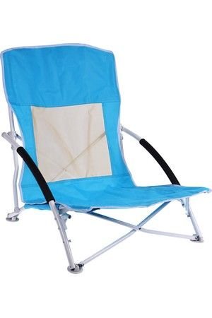 Складное пляжное кресло CAMPING LIFE, полиэстер 600D, металл, максимальная нагрузка 110 кг, голубое, 55х60х64 см, Koopman International