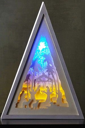 Декоративный светильник СВЕТ РОЖДЕСТВА, 8 синих/тёплых белых LED-огней, 31х22 см, таймер, батарейки, STAR trading
