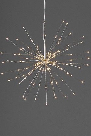 Светильник подвесной FIREWORK (ФЕЙЕРВЕРК), 120 тёплых белых микро LED-огней, 26х26 см+3м, серебристая проволока, прозрачный провод, STAR trading