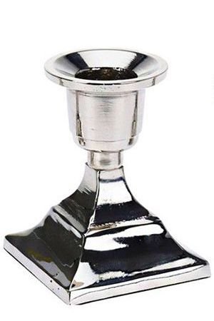 Подсвечник ДАРДЖЕНТО под 1 свечу, никелированный алюминий, серебряный, 8 см, Koopman International