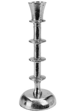 Канделябр БРУТАЛЕ ТРЭО под 1 свечу, никелированный алюминий, серебряный, 20 см, Koopman International