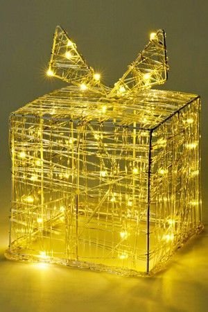 Светящееся украшение ЧУДО В КОРОБОЧКЕ, 30 тёплых белых микро LED-огней, 15 см, таймер, батарейки, Koopman International