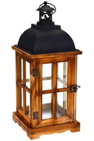 Винтажный подсвечник-фонарь ИШГЛЬ, деревянный, 41 см, Koopman International