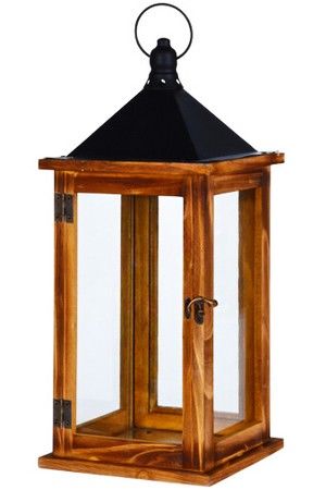 Винтажный подсвечник-фонарь ГРАЦ, деревянный, 41 см, Koopman International