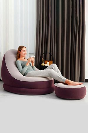 Надувное кресло Comfort Cruiser Inflate-A-Chair, бордовый, 121х100х86 см, с пуфиком 54х54х26 см, BestWay