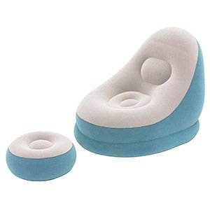 Надувное кресло Comfort Cruiser Inflate-A-Chair, голубой, 121х100х86 см, с пуфиком 54х54х26 см, BestWay