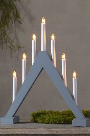 Декоративный светильник-горка TRILL на 7 свечей, деревянный, серый, 47х40 см, STAR trading