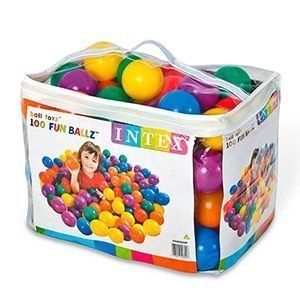 Набор из 100 разноцветных пластиковых шаров в мешке для переноски, INTEX, Intex