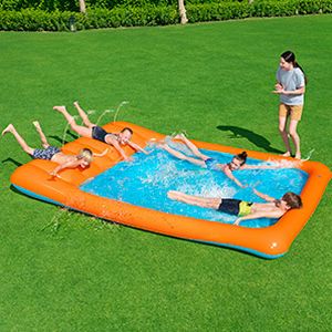 Надувной бассейн Slide-In Splash, 341x213x38 см, от 2 лет, BestWay, BestWay