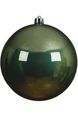 Пластиковый шар глянцевый, цвет: шалфей, 140 мм, Kaemingk (Decoris)