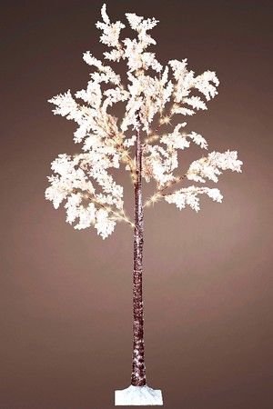 Светящееся дерево СНЕЖНЫЕ ПЁРЫШКИ белые, 180 тёплых белых микро LED-огней, 1.8 м, уличное, Kaemingk (Lumineo)