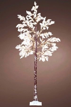 Светящееся дерево СНЕЖНЫЕ ПЁРЫШКИ белые, 270 тёплых белых микро LED-огней, 2.1 м, уличное, Kaemingk (Lumineo)