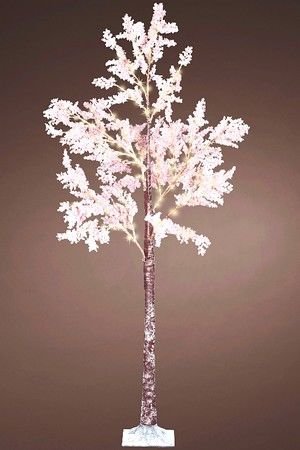 Светящееся дерево СНЕЖНЫЕ ПЁРЫШКИ нежно-розовые, 180 тёплых белых микро LED-огней, 1.8 м, уличное, Kaemingk (Lumineo)