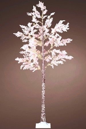 Светящееся дерево СНЕЖНЫЕ ПЁРЫШКИ нежно-розовые, 270 тёплых белых микро LED-огней, 2.1 м, уличное, Kaemingk (Lumineo)