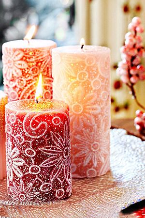 Декоративная свеча ручной работы ФРИВОЛИТЕ, нежно-розовая, 7х10 см, Kaemingk