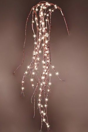Светящаяся ветка ROMANTIC WILLOW, шампань, 120 тёплых белых микро LED-огней, 0.7+3 м, Kaemingk (Lumineo)