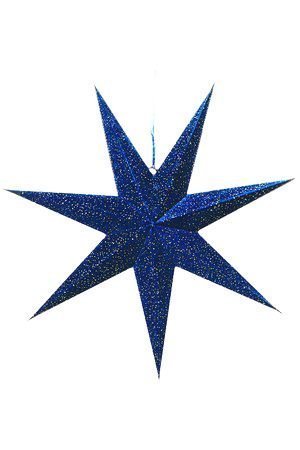 Подвесная бумажная звезда - плафон ФЛЮВЕЙЛ, синий бархат, 60 см, белый кабель 3.5 м, патрон Е14, Kaemingk (Lumineo)