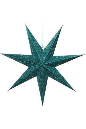 Подвесная бумажная звезда - плафон ФЛЮВЕЙЛ, голубой туман, 60 см, белый кабель 3.5 м, патрон Е14, Kaemingk (Lumineo)