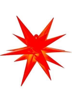 Подвесная светящаяся звезда 3D РАДЬЯНТА, PVC, красная, 6 тёплых белых LED-огней, 40 см, уличная, Kaemingk (Lumineo)