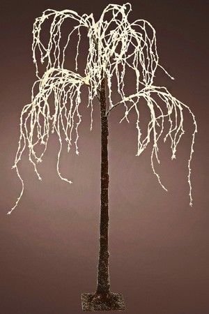 Светящееся дерево ЗИМНЯЯ ИВА, 300 тёплых белых микро LED-огней, 1.5 м. уличная, Kaemingk (Lumineo)