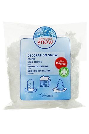 Искусственный снег из переработанного пластика DECORATION SNOW, крупные хлопья, белый, 80 г, Kaemingk (Decoris)