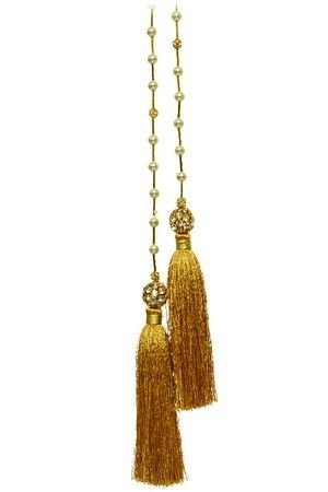 Декоративная подвеска-гирлянда с кистями ОСМАН, золотая, 97 см, Kaemingk (Decoris)