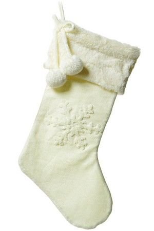 Носок для подарков РУКОДЕЛЬНЫЙ (со снежинкой), белый, 53 см, Kaemingk