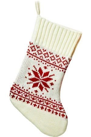 Носок для подарков РУКОДЕЛЬНЫЙ (со звездой), белый, 53 см, Kaemingk