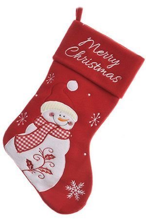 Носок для подарков MERRY CHRISTMAS: СНЕГОВИК, полиэстер, 40 см, Kaemingk