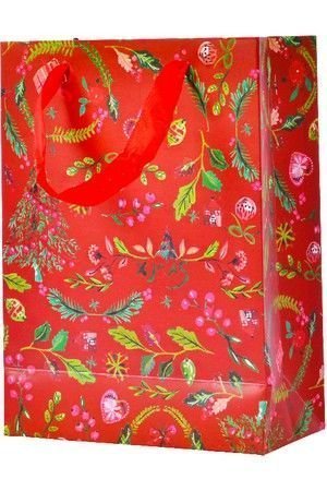 Подарочный пакет РОЖДЕСТВЕНСКИЙ БУКЕТ, красный, 72х50х18 см, Kaemingk (Decoris)