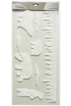 Декоративные наклейки ЛЕДЯНАЯ ИСТОРИЯ с медведями, белые, 23х49 см, Kaemingk (Decoris)
