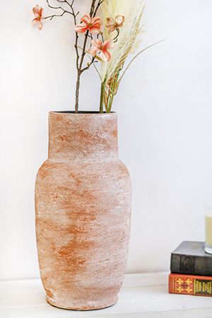 Керамическая ваза ПЕНТОЛА, ручной работы, светло-терракотовая, 35 см, Kaemingk