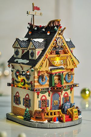 Магазин игрушек 'Ноев ковчег', керамика, подсветка, 28х15х17 см, LEMAX
