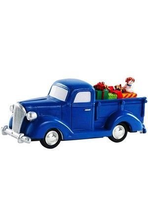 Декоративный автомобиль 'Грузовичок с подарками', пластик, синий, 10 см, LEMAX