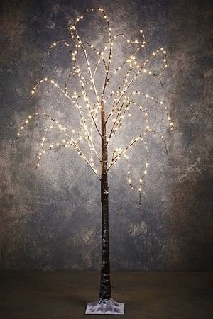 Светящееся дерево МОЛОДАЯ ИВУШКА, коричневая, 320 тёплых белых LED-огней, 150 см, таймер, уличная, Edelman, Luca