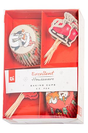 Набор SWEET HOLIDAY - бумажные формы для кексов и палочки для коктейлей (24 шт.), Koopman International