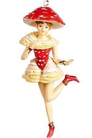 Ёлочная игрушка ГРИБНОЙ КАРНАВАЛ (танцовщица в красных сапожках), полистоун, 12.5 см, Goodwill