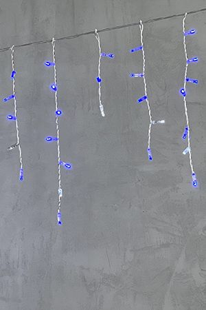 Светодиодная бахрома с колпачком, 120 синих Led-огней, 3.1x0.5 м, прозрачный провод, уличная, BEAUTY LED
