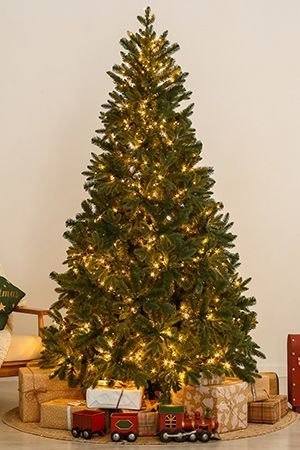 Искусственная елка с лампочками Барокко Премиум 210 см, теплые белые LED, ЛИТАЯ + ПВХ, GREEN TREES