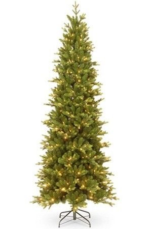 Искусственная ель КЭРРИНГТОН (литая хвоя PE+PVC), зелёная, 300 тёплых белых LED-огней, 198 см, National Tree Company