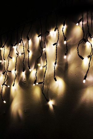 Светодиодная гирлянда БАХРОМА ICICLE RUBI, 190 тёплых белых LED-огней, 5х0.5+1.5 м, коннектор, черный каучук, уличная, SNOWHOUSE