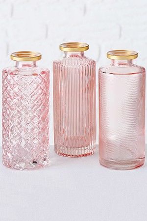 Декоративные стеклянные вазы АДОРЕ, 13 см, набор - 3 шт., Boltze