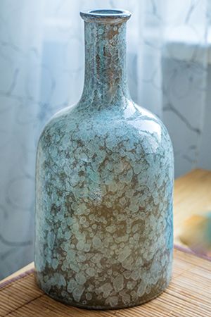 Керамическая ваза-бутыль ОЛИВЕРИЯ, синяя, 35 см, Edelman
