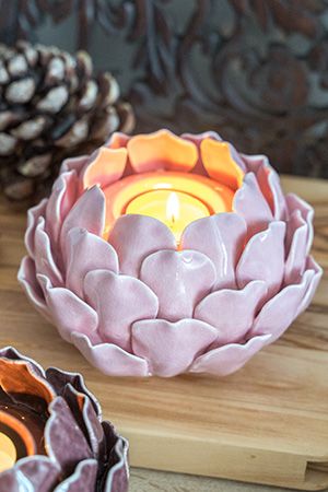 Керамический подсвечник МАЛЕВВИЯ под чайную свечу, нежно-розовый, 9 см, Boltze