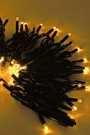 Электрогирлянда НИТЬ RUBI, 100 тёплых белых LED-огней, 10 м, коннектор, черный провод резина+PVC, уличная, SNOWHOUSE