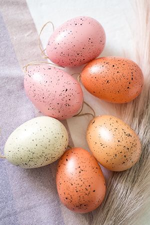 Декоративные пасхальные яйца УЮТНАЯ КРАПИНКА, розово-кремовая гамма, 9 см (упаковка 6 шт.), Kaemingk