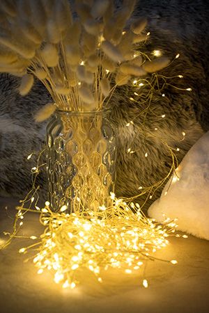 Светодиодная гирлянда SNAKE - РОСА, 480 тёплых и экстра тёплых белых микро LED-ламп, 6+5 м, золотая проволока, контроллер, уличная, Kaemingk (Lumineo)