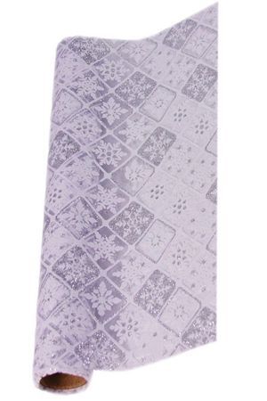 Ткань для декорирования ЗИМНИЕ УЗОРЫ - Снежные Искорки, серебряные, 30х200 см, Koopman International