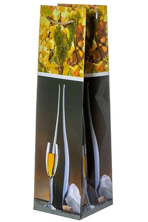 Подарочный пакет для бутылки Корсиканский виноград, 10х35 см, Koopman International